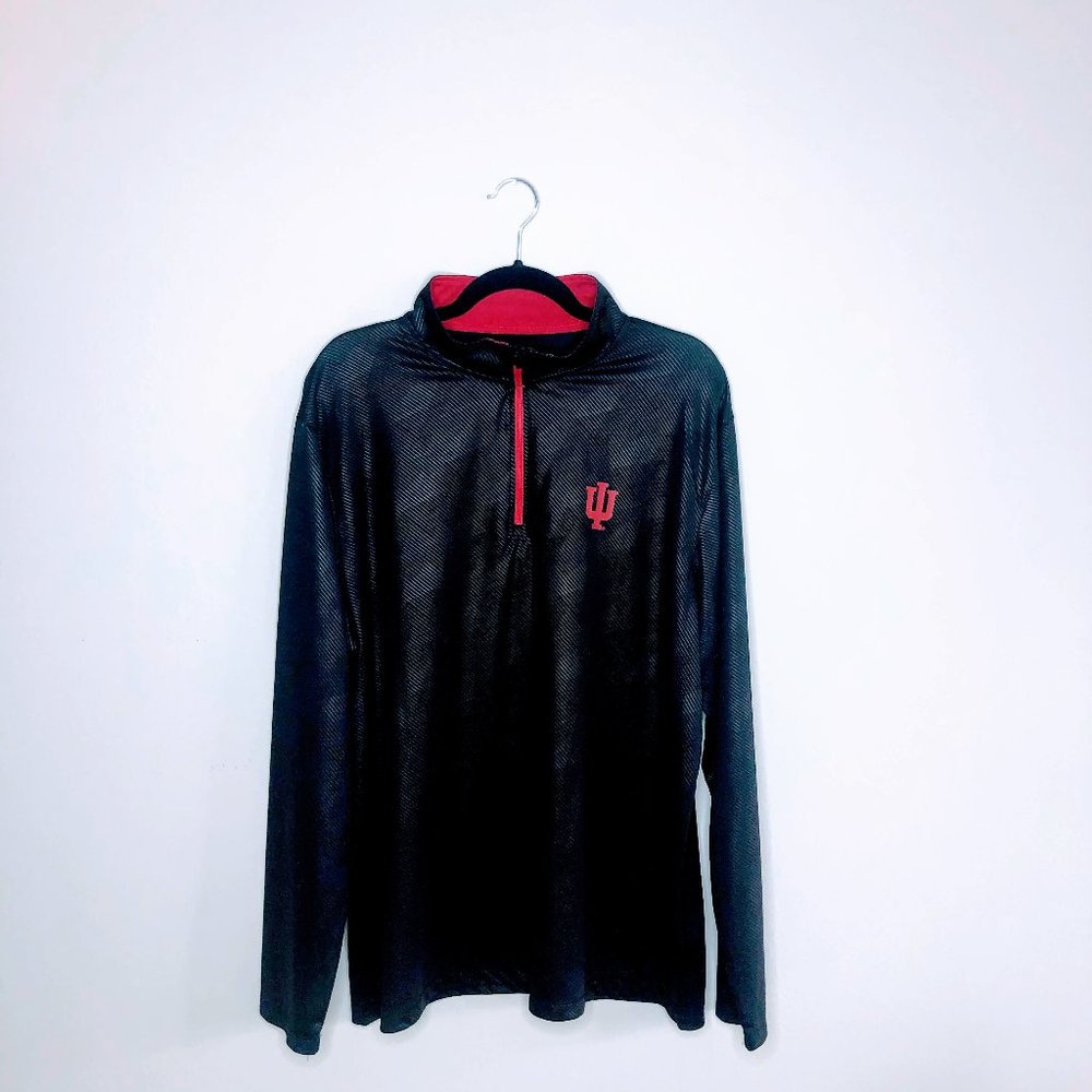 💍 Indiana Univ Black Quarter Zip Pullover XL